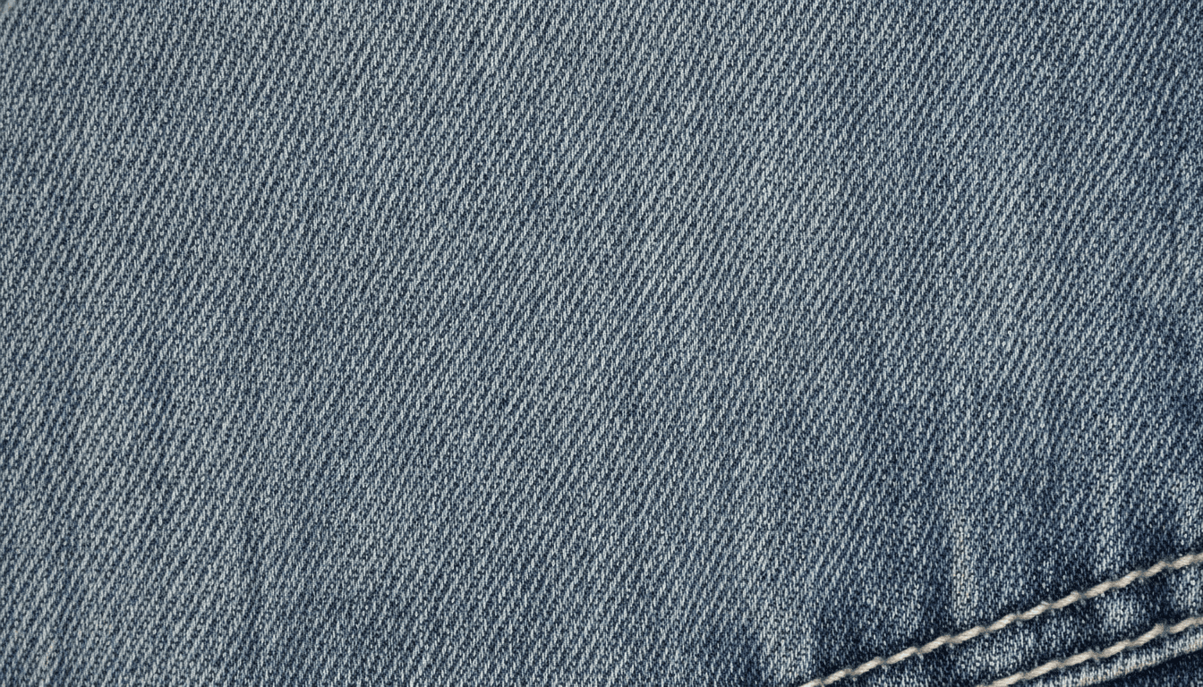 Detail of heavy denim fabric on a pair of jeans